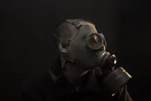 formaldeído: máscara de gás.