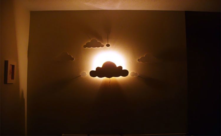 Luminária em forma de nuvem