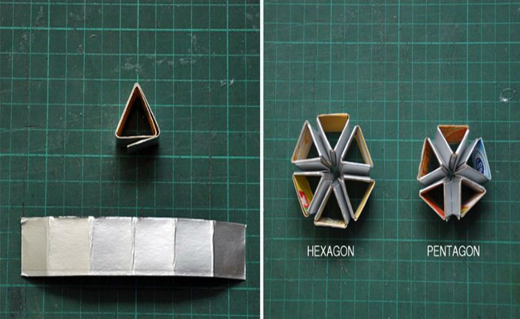 Embalagem de papelão em um lustre diferente
