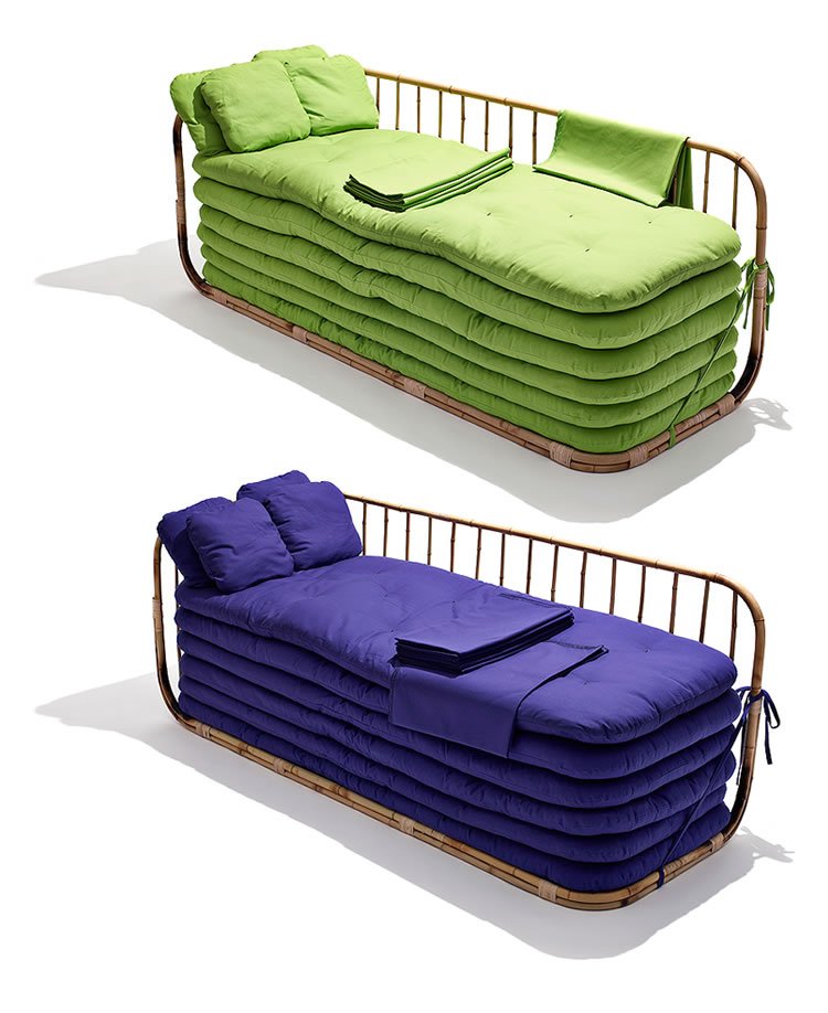 Sofá-cama de bambu