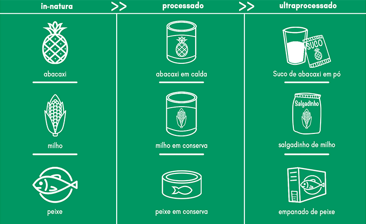 In-natura, processado, ultraprocessado