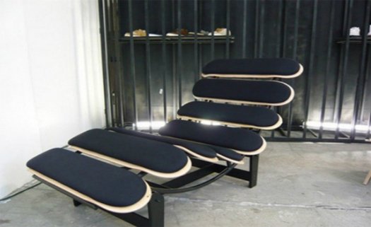 Skates podem se transformar em mobílias confortáveis