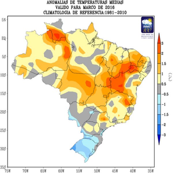 Março de 2016 foi o mais quente