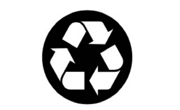 símbolo que indica que o produto contém papel reciclado
