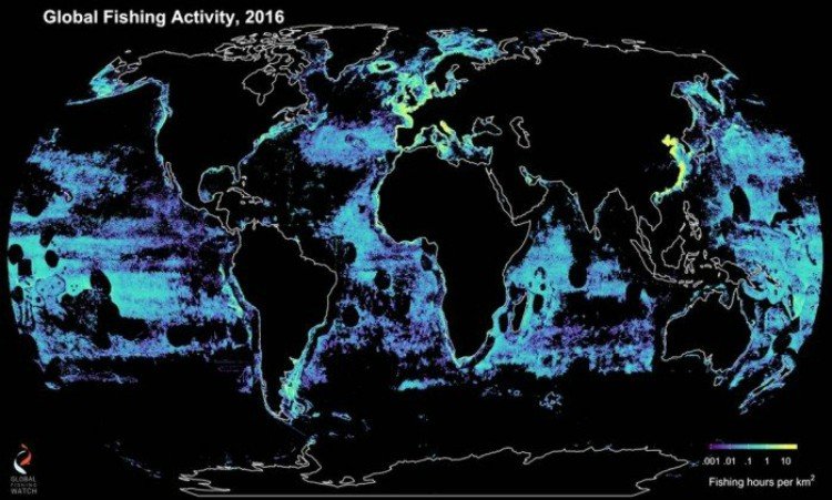 Mapa da pesca global