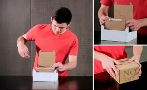 Caixa de papelão inovadora