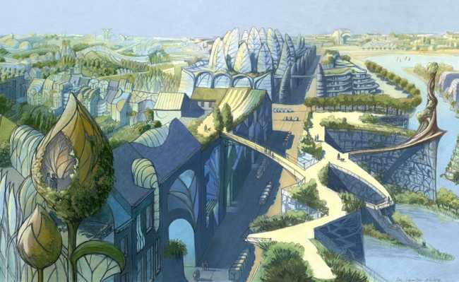 Projeto "Cidade Vegetal", de Luc Schuiten. Bruxelas, Bélgica, 2009. Imagem: Divulgação