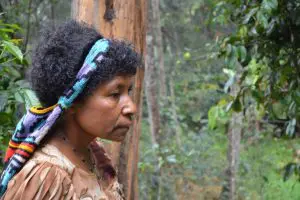 Membro de uma comunidade local do Monte Hagen, Papua Nova Guiné