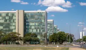 Ministry buildings at Esplanade of the Ministeries (Esplanada dos Ministerios) - government departments offices - Brasilia, Distrito Federal, Brazil