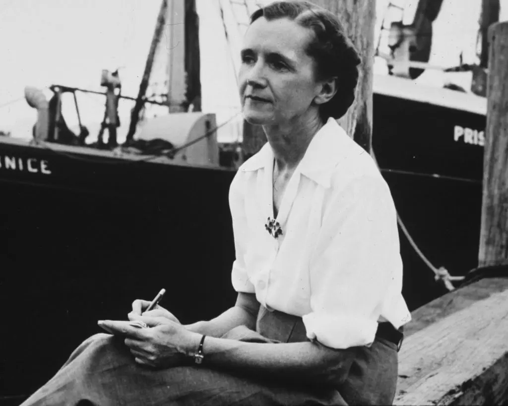 Retrato da ecologista Rachel Carson, autora de Primavera Silenciosa, obra que inspirou a Conferência de Estocolmo.
