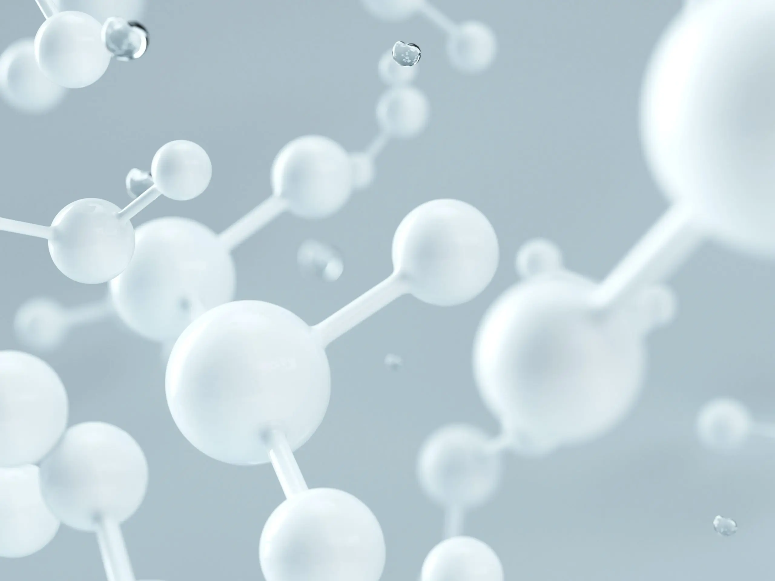 Ilustração de nanomateriais vistos em escala microscópica.